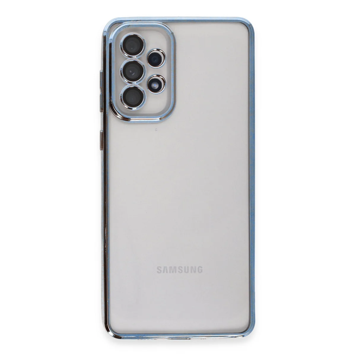 Galaxy A73 5G Kılıf Razer Lensli Silikon - Açık Mavi