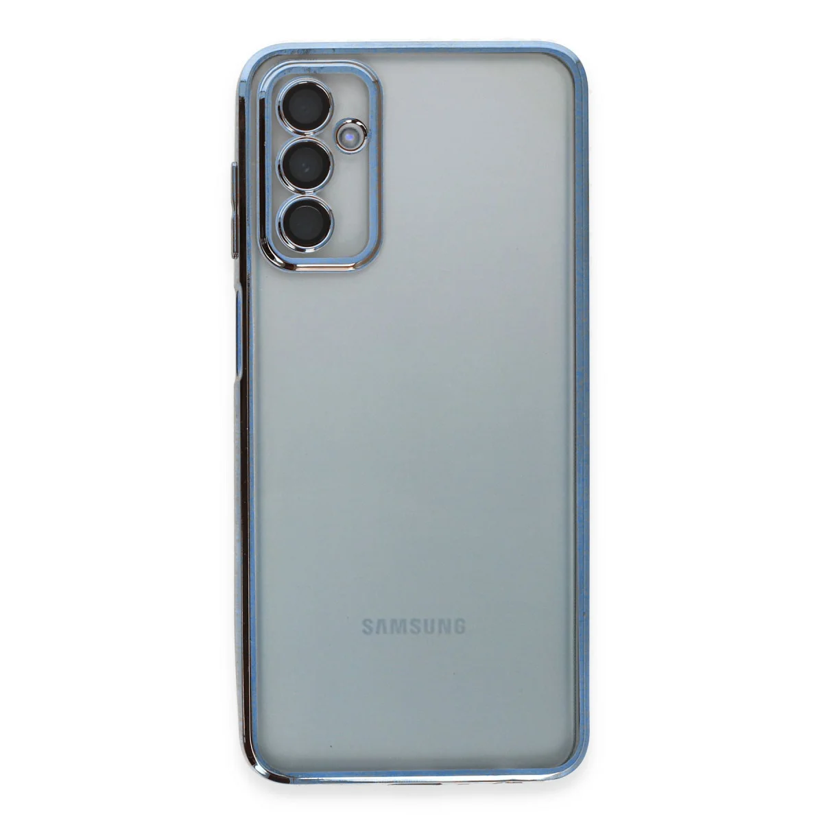 Galaxy M23 Kılıf Razer Lensli Silikon - Açık Mavi