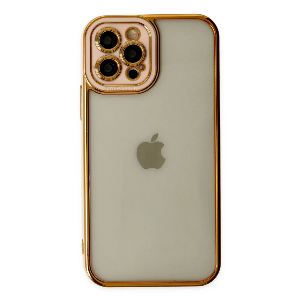iPhone 12 Pro Max Kılıf Liva Lens Silikon - Rose
