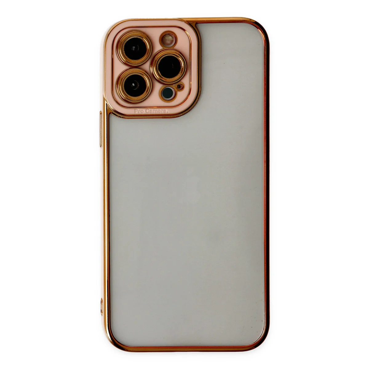 iPhone 13 Pro Kılıf Liva Lens Silikon - Rose