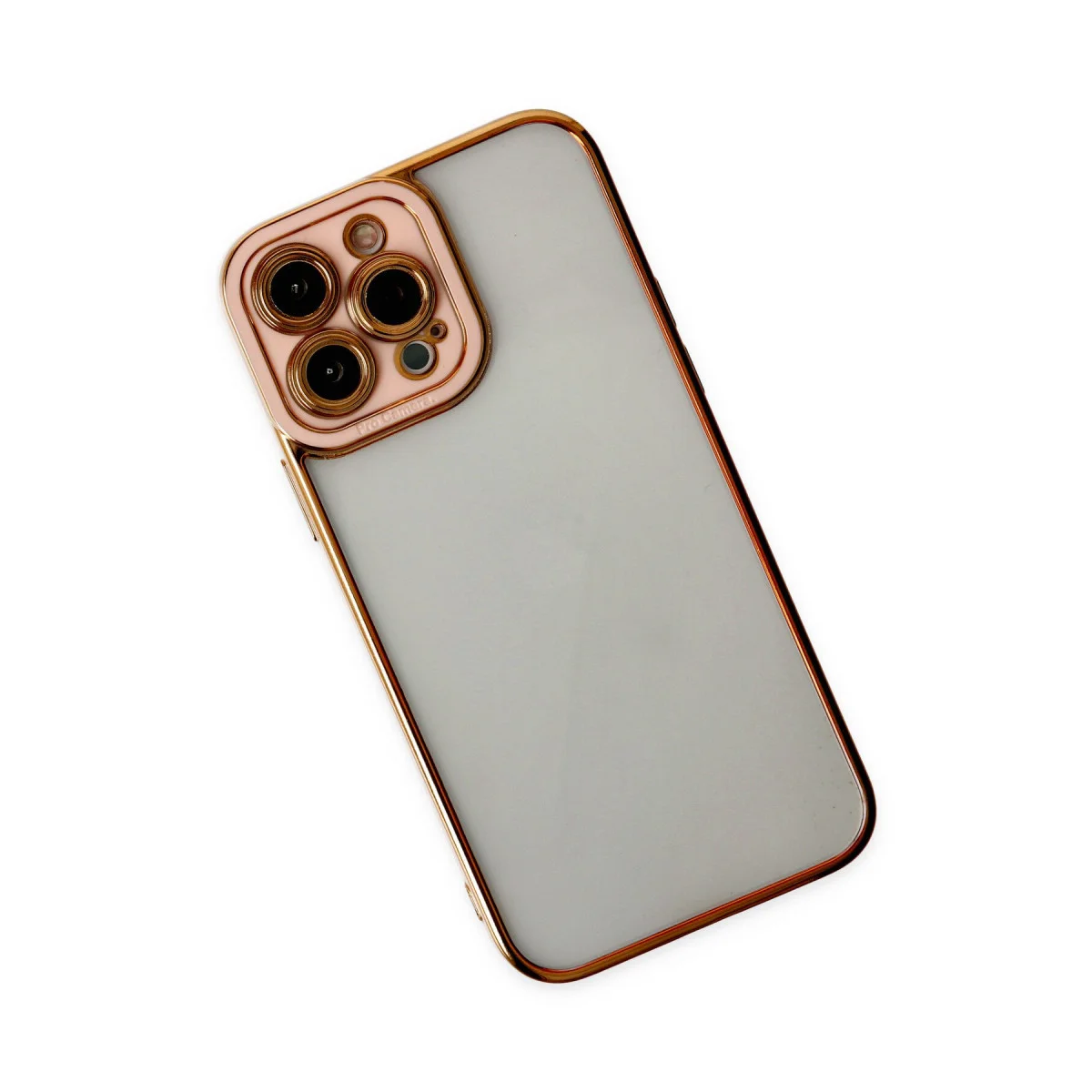 iPhone 13 Pro Kılıf Liva Lens Silikon - Rose