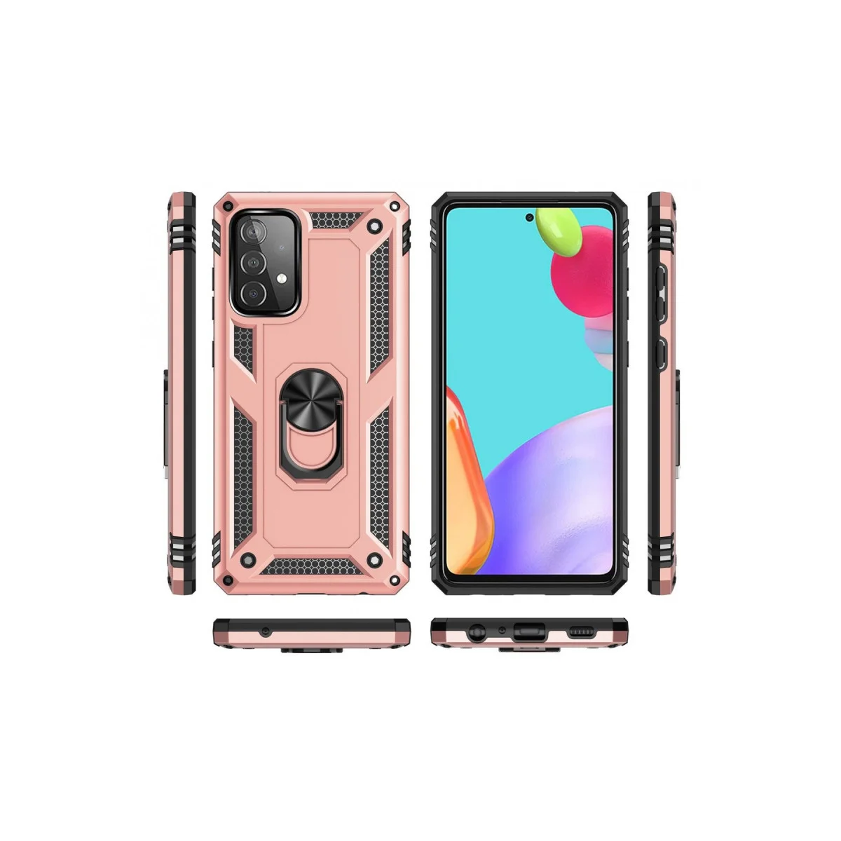 Galaxy A33 5G Kılıf Sofya Yüzüklü Silikon Kapak - Rose