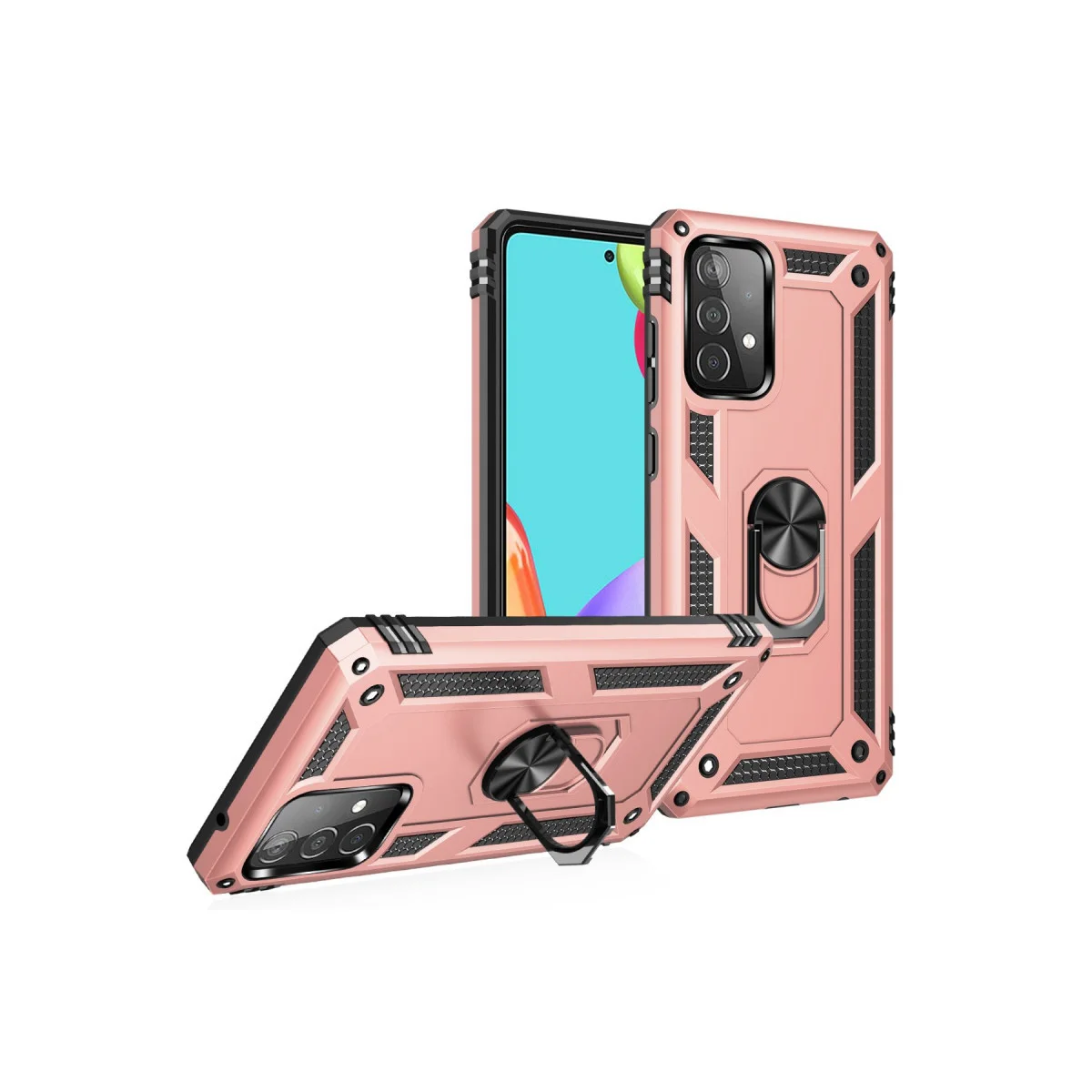 Galaxy A32 Kılıf Sofya Yüzüklü Silikon Kapak - Rose