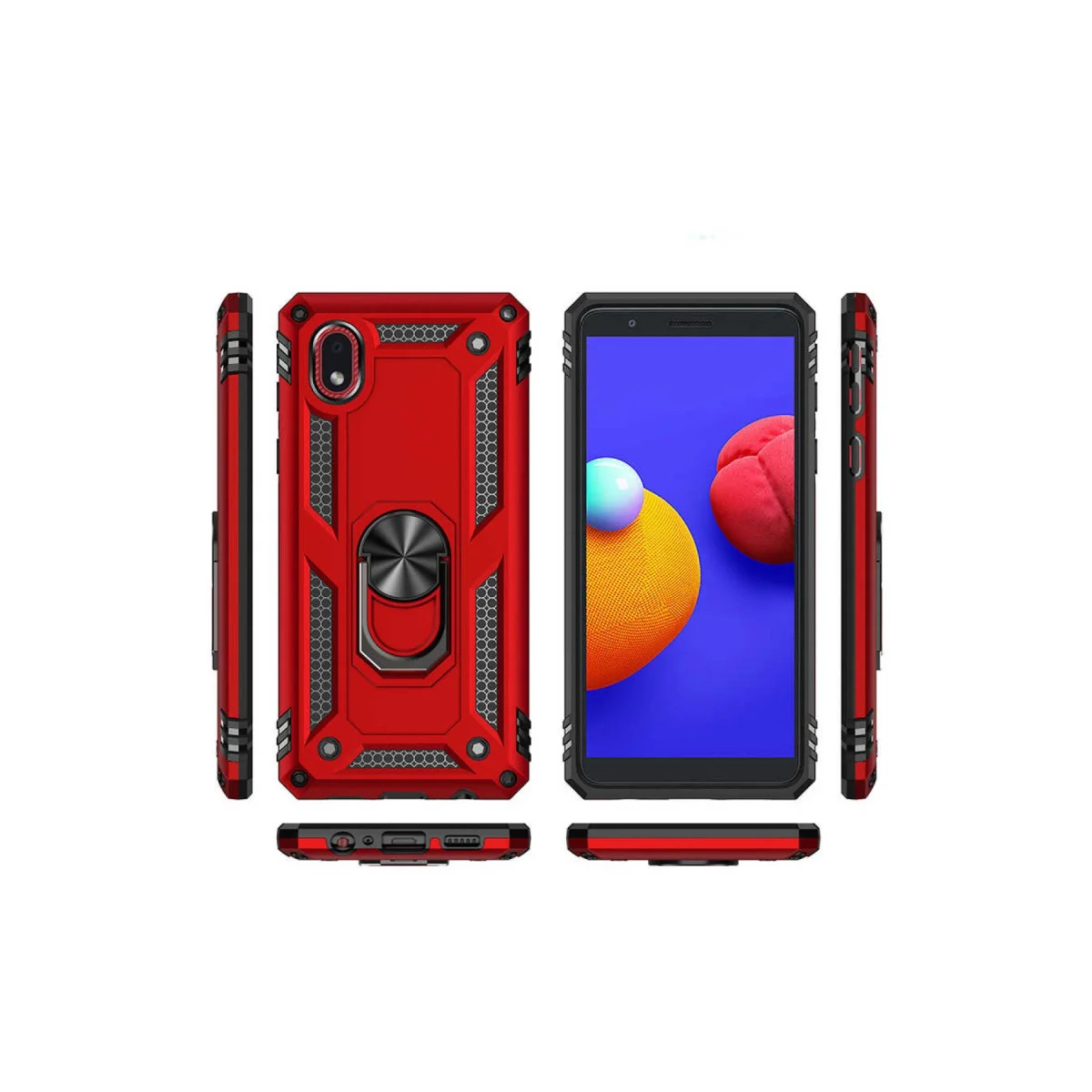Galaxy A01 Core Kılıf Sofya Yüzüklü Silikon Kapak - Rose