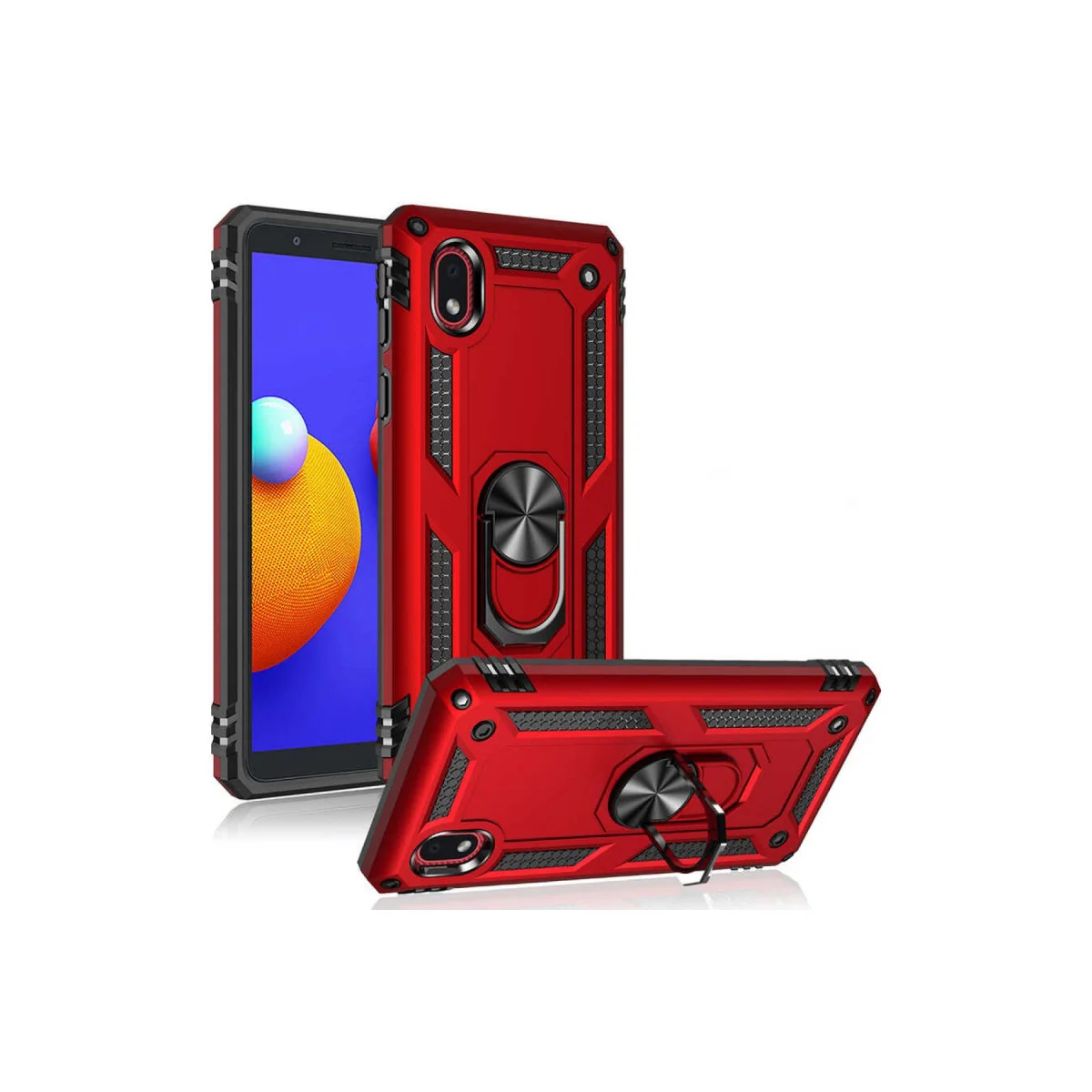 Galaxy A01 Core Kılıf Sofya Yüzüklü Silikon Kapak - Rose