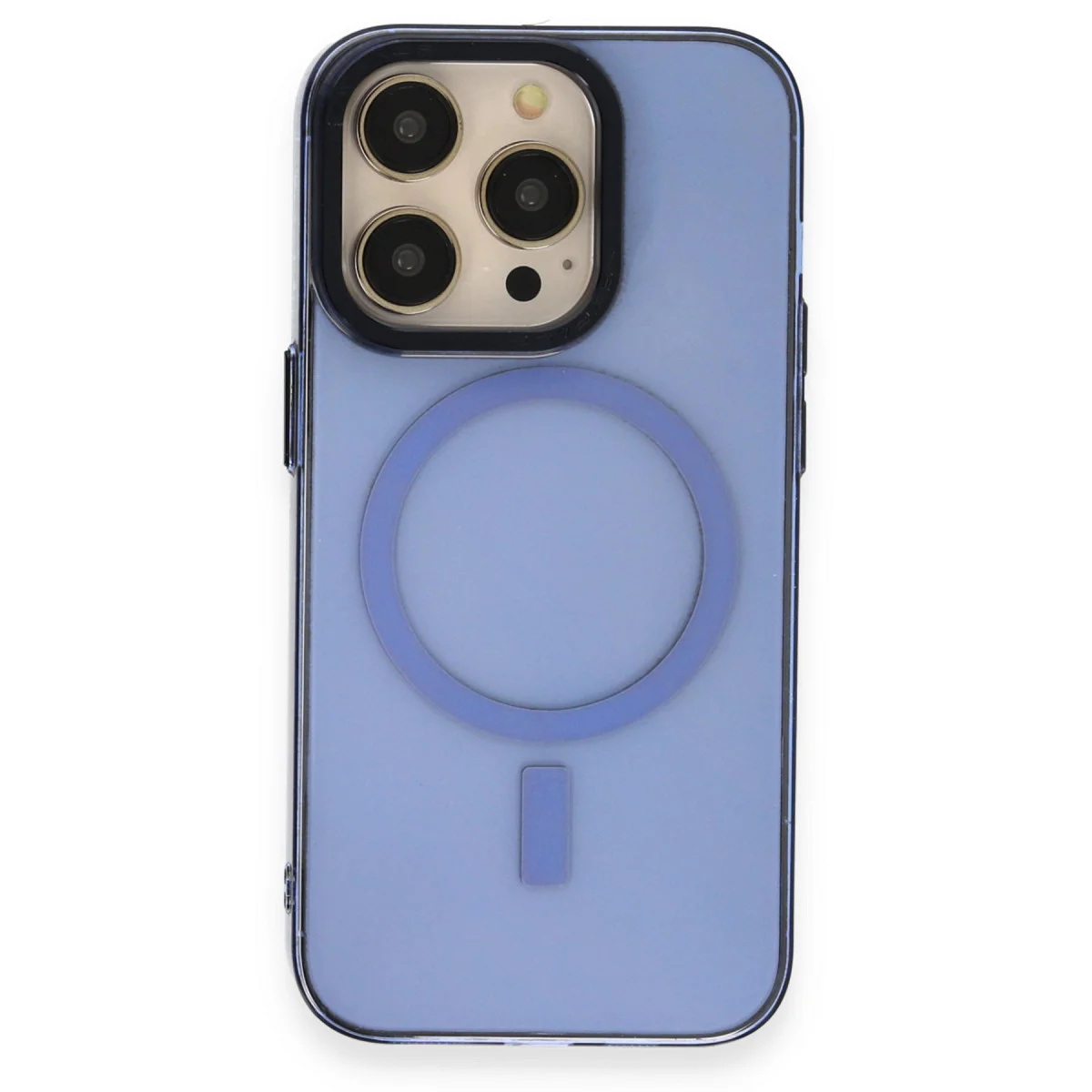 iPhone 14 Pro Max Kılıf Anka PC Magneticsafe Sert Metal Kapak - Sierra Blue