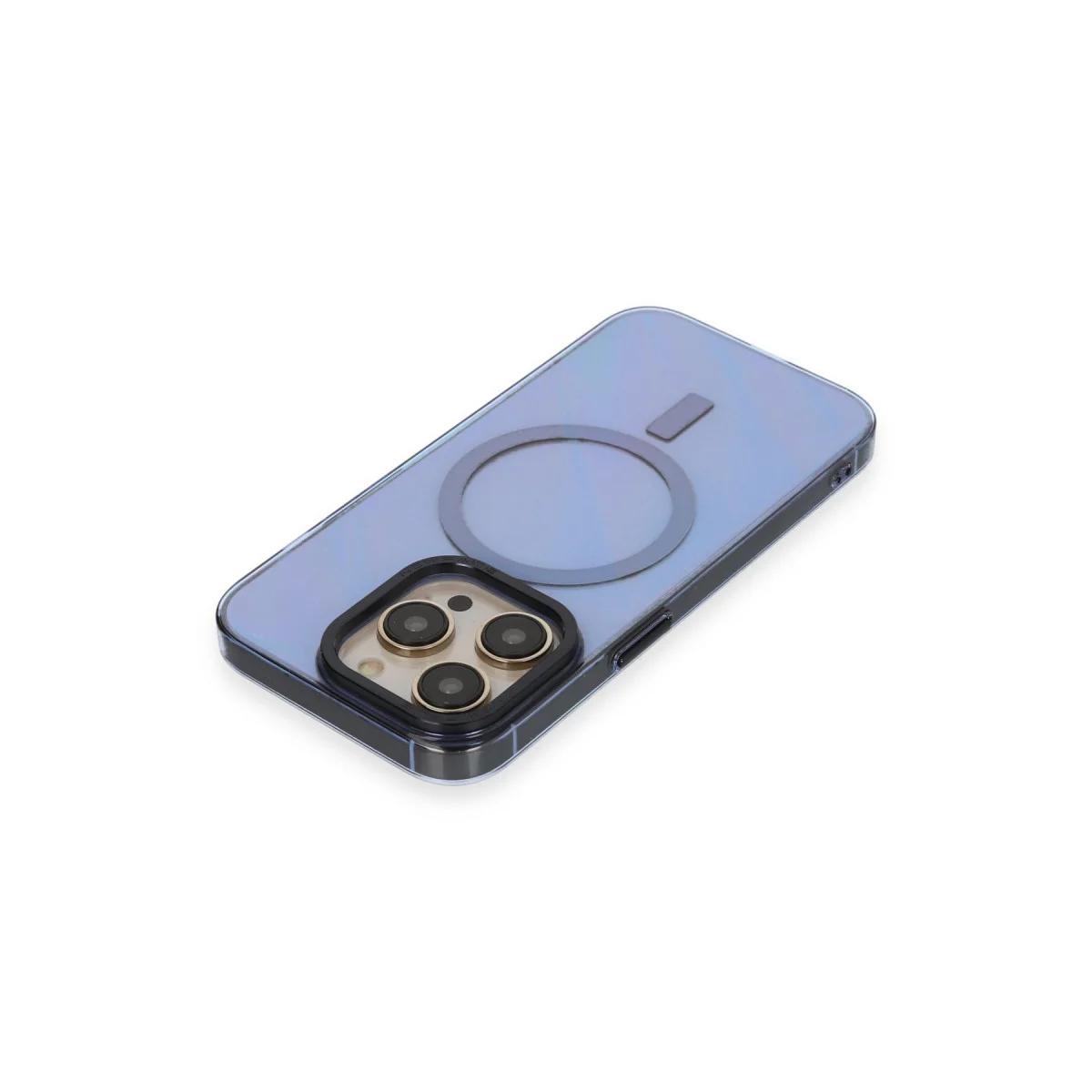 iPhone 14 Pro Max Kılıf Anka PC Magneticsafe Sert Metal Kapak - Sierra Blue