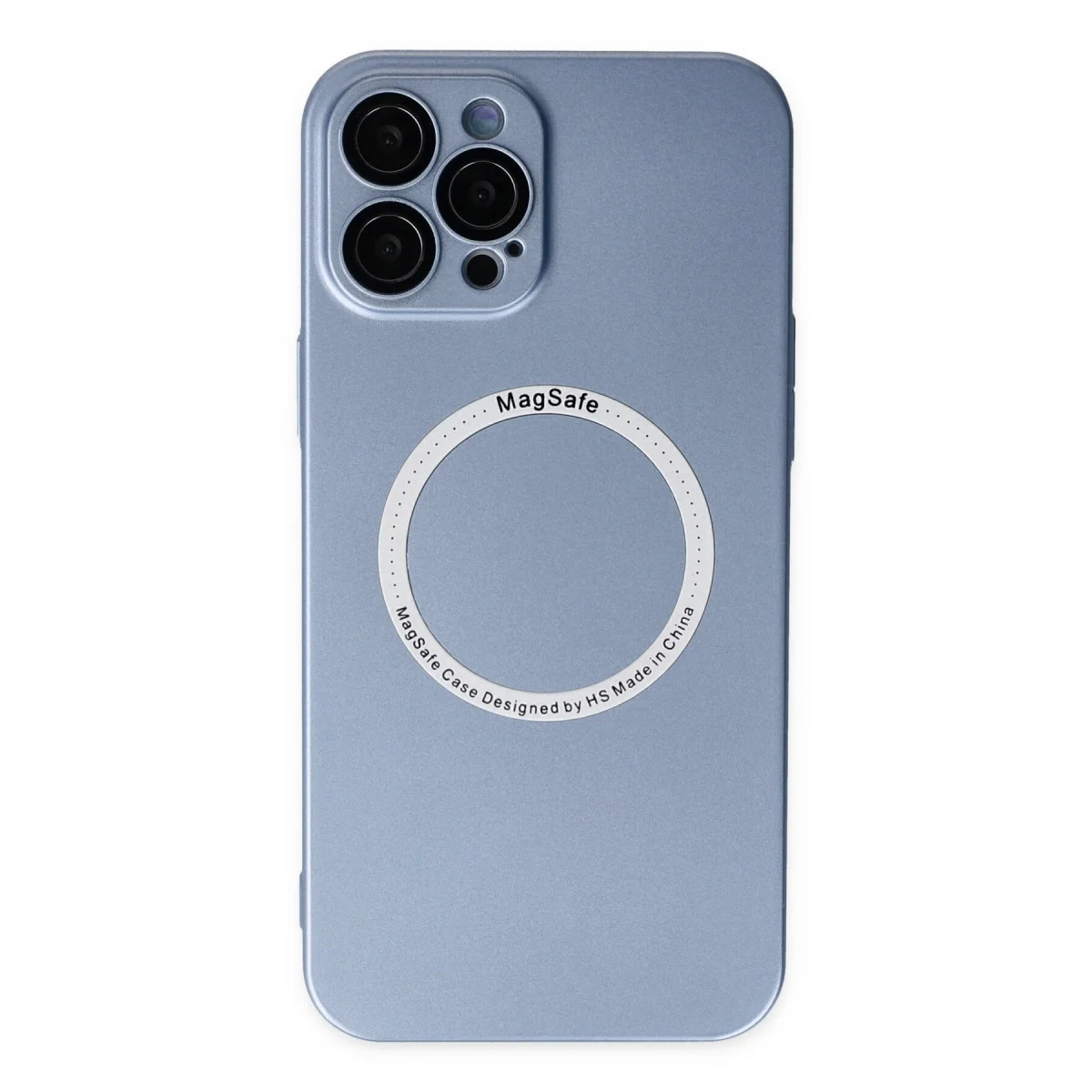iPhone 12 Pro Kılıf Jack Magneticsafe Lens Silikon - Sierra Blue