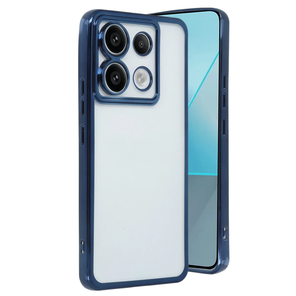 Redmi Note 13 Pro 5G Kılıf Razer Lensli Silikon - Sierra Blue