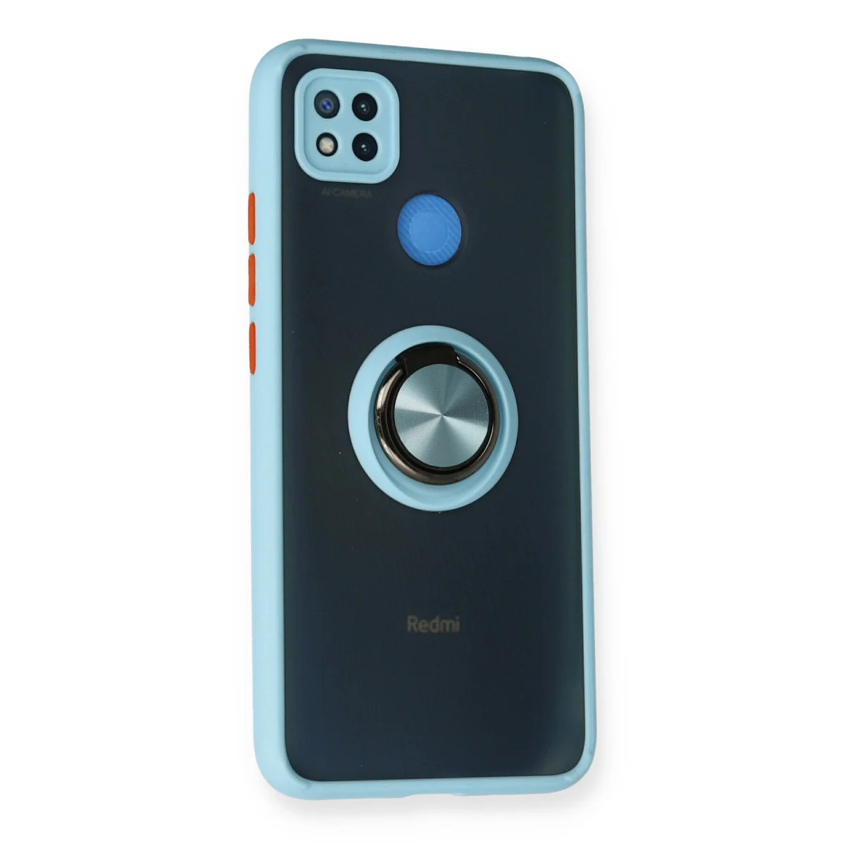 Redmi 9C Kılıf Montreal Yüzüklü Silikon Kapak - Buz Mavi