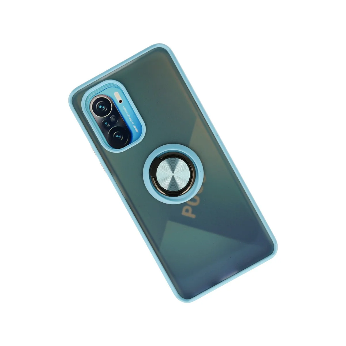 Redmi K40 Kılıf Montreal Yüzüklü Silikon Kapak - Buz Mavi