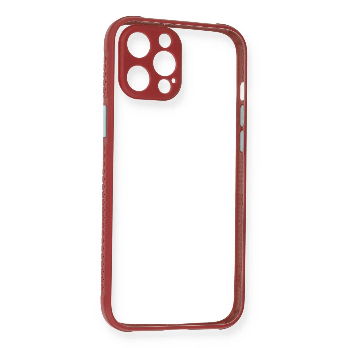 iPhone 12 Pro Kılıf Miami Şeffaf Silikon - Fuşya