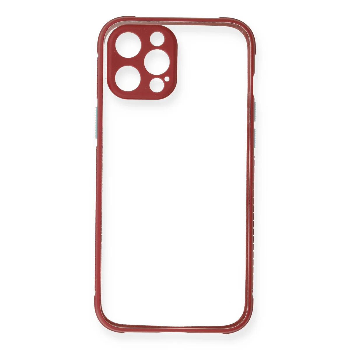 iPhone 12 Pro Kılıf Miami Şeffaf Silikon - Fuşya