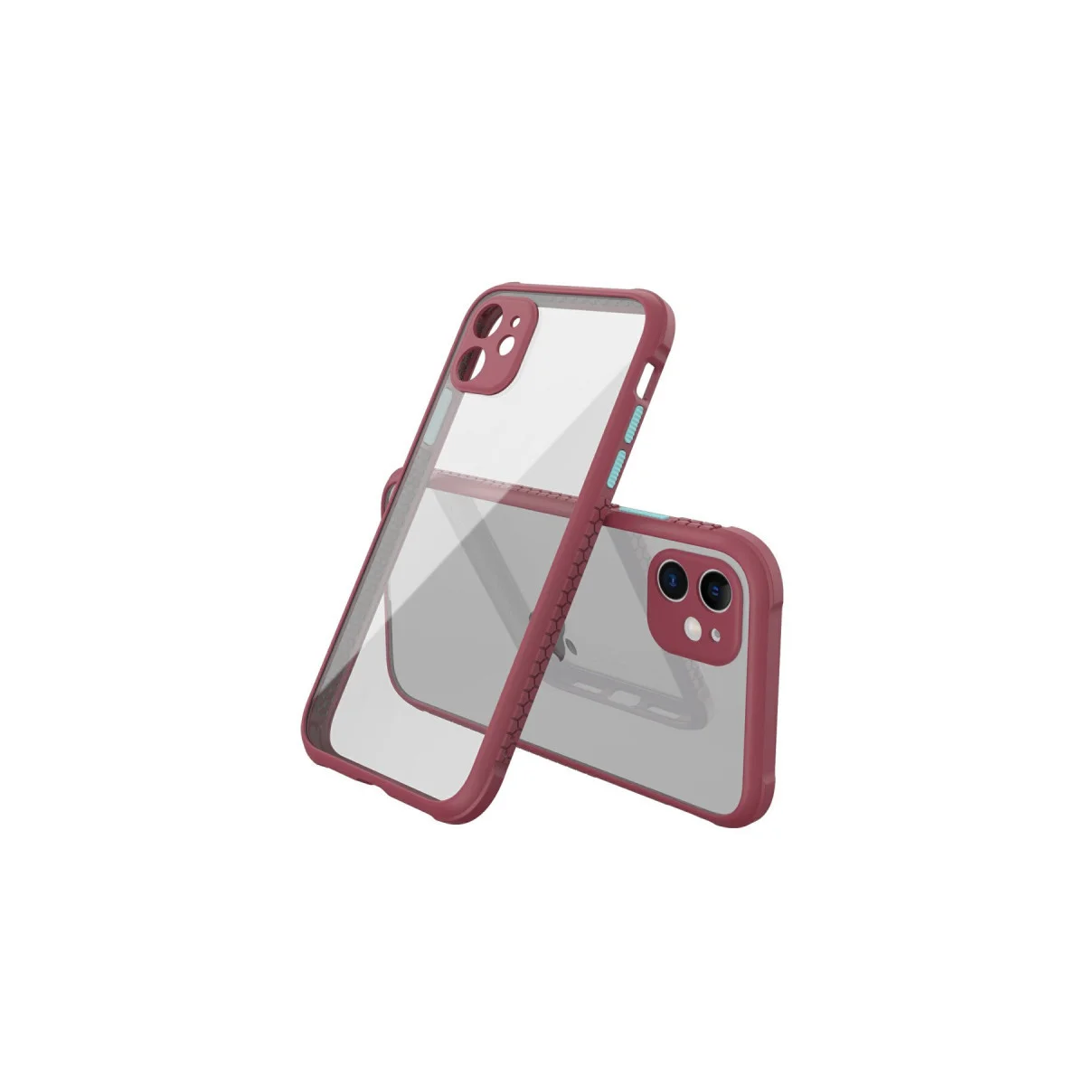 iPhone 12 Mini Kılıf Miami Şeffaf Silikon - Fuşya