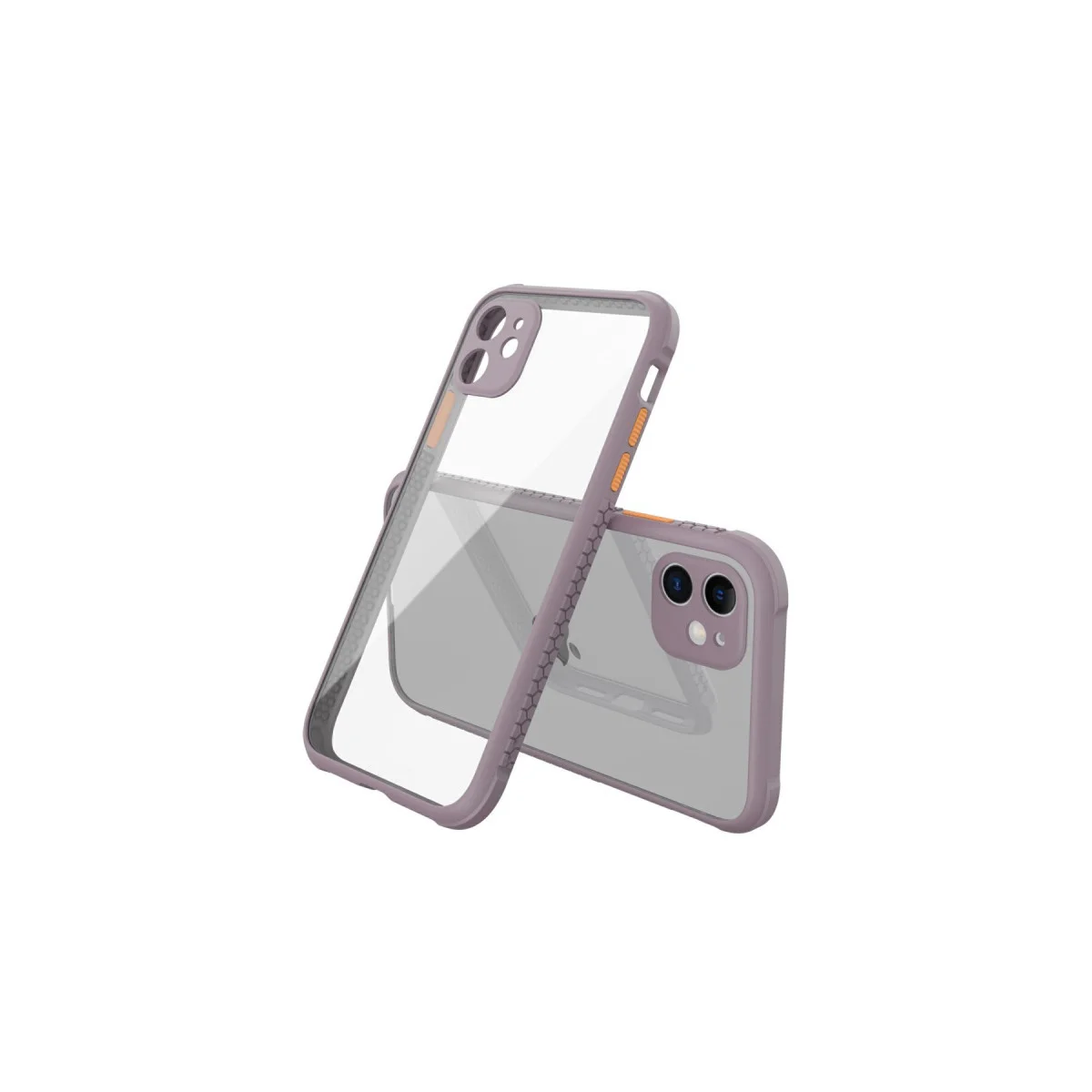 iPhone 12 Mini Kılıf Miami Şeffaf Silikon - Açık Mor