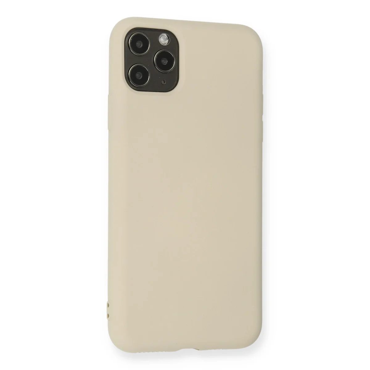iPhone 11 Pro Max Kılıf Nano içi Kadife Silikon - Bej