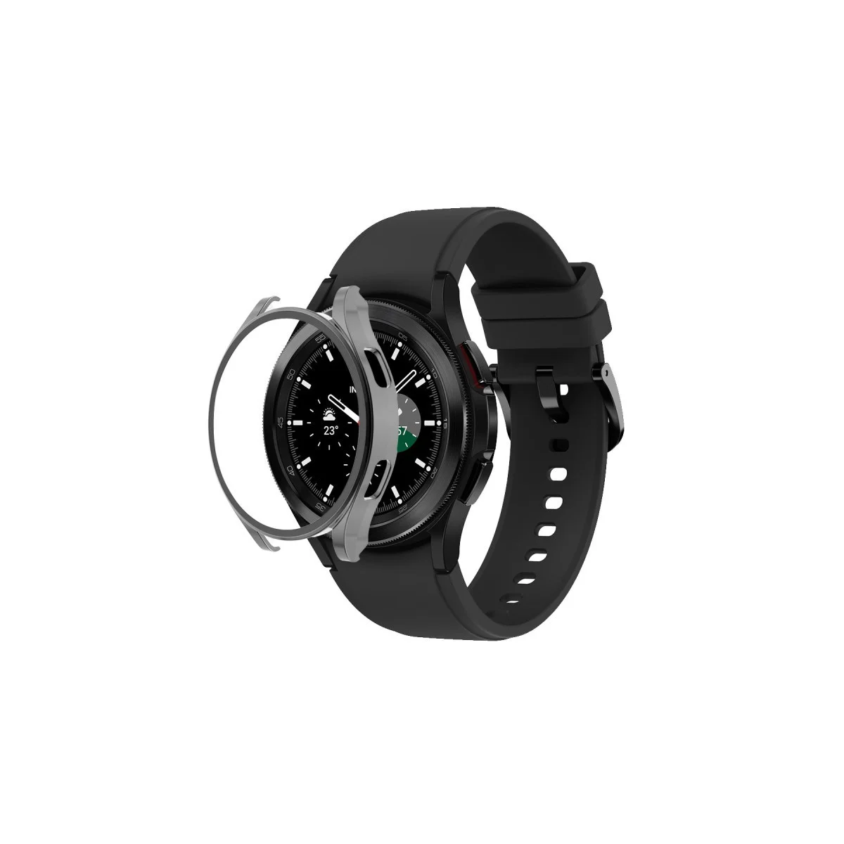 Watch 5 Pro 45mm Wall Camlı Kasa Ekran Koruyucu - Uzay Grisi