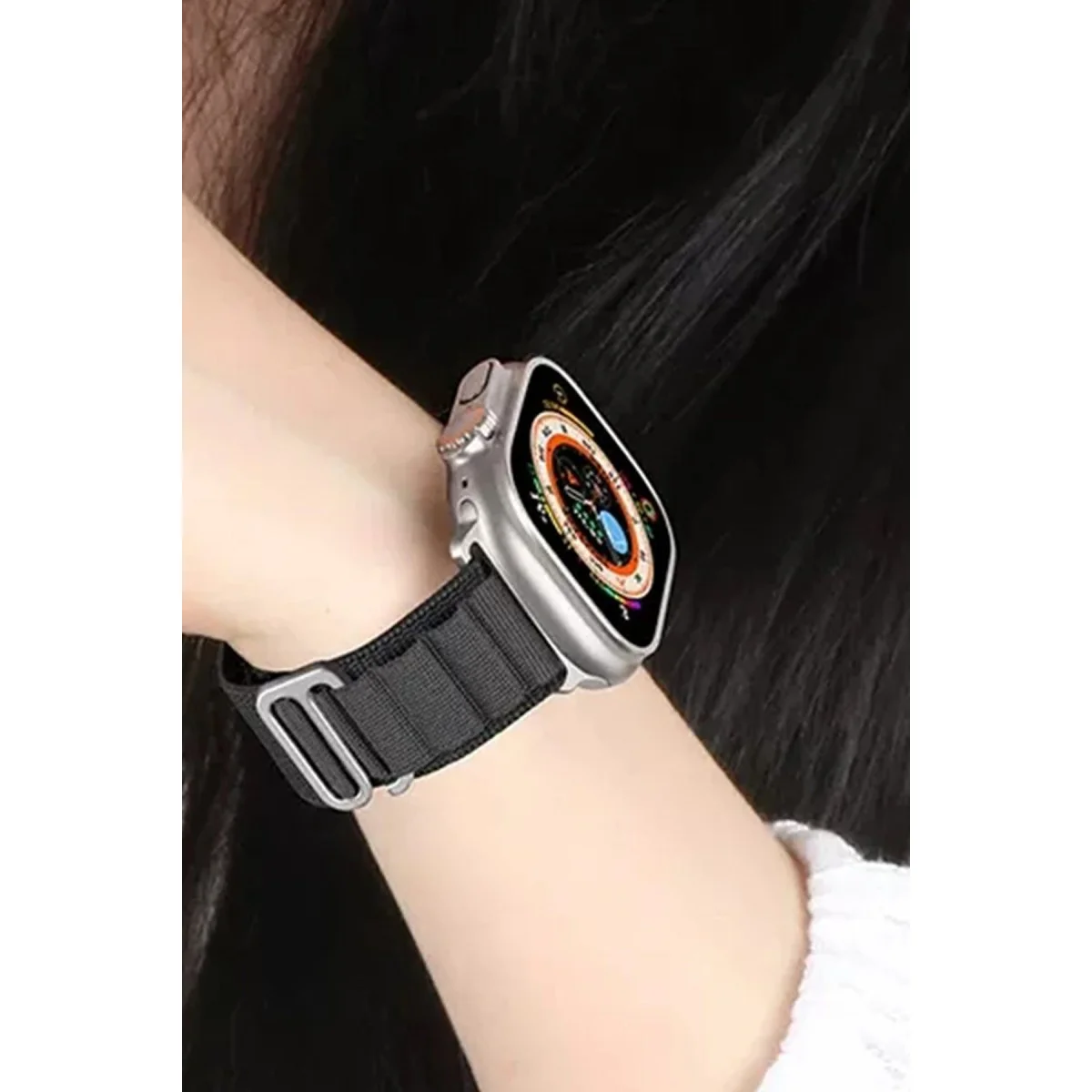 Watch Ultra 49mm Mountain Kordon - Siyah-Turuncu