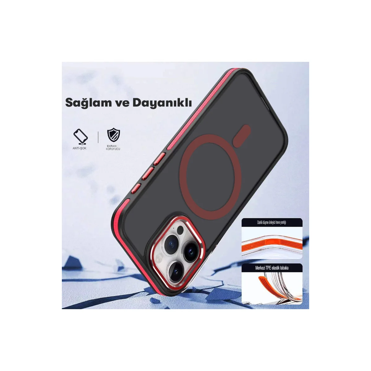 iPhone 14 Pro Max Winner Magsafe Kapak - Derin Mor