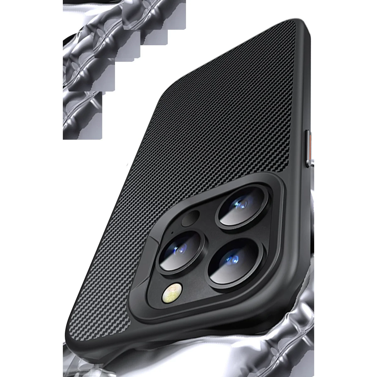 iPhone 14 Pro Dart Karbon Magsafe Kapak - Siyah