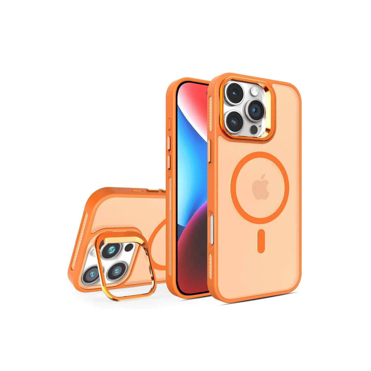 iPhone 16 Pro Max Flet Lens Magsafe Kapak - Turuncu