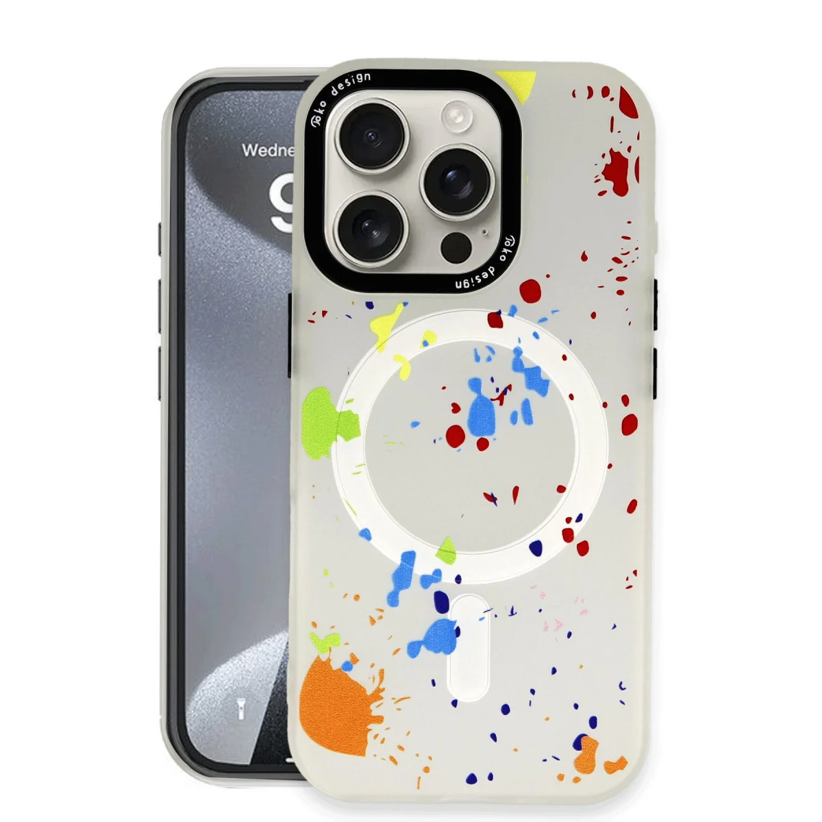 iPhone 16 Pro Max Colorful Magsafe Kapak - Şeffaf