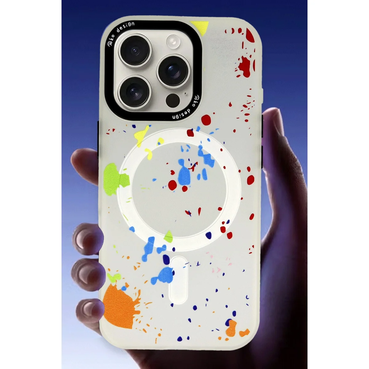 iPhone 16 Pro Max Colorful Magsafe Kapak - Şeffaf