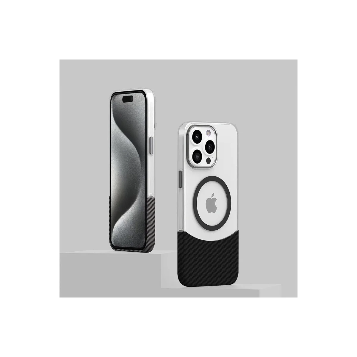 iPhone 16 Pro Carbon Puzzle Magsafe Kapak - Siyah-2