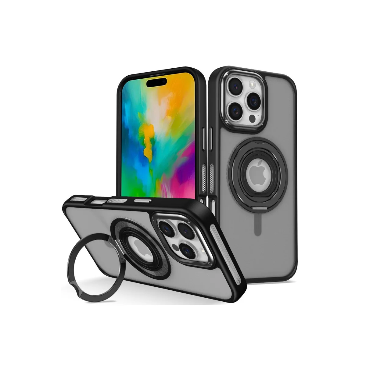 iPhone 16 Pro Max Banza Magsafe Standlı Kapak - Siyah