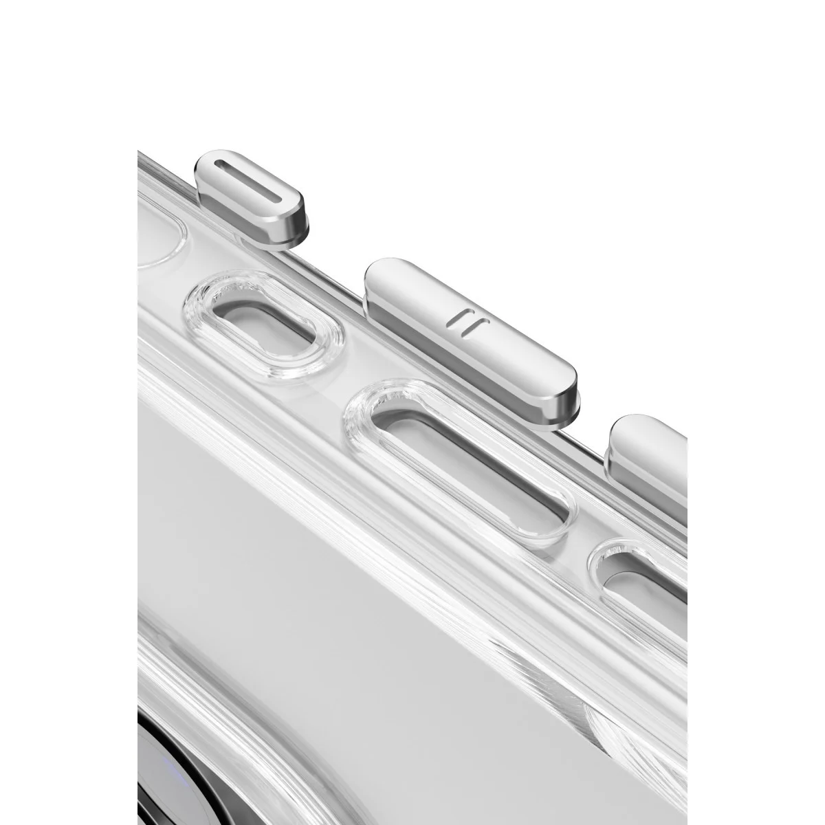 iPhone 15 Pro Max Gleam PC Sert Magsafe Kılıf - Şeffaf-Siyah