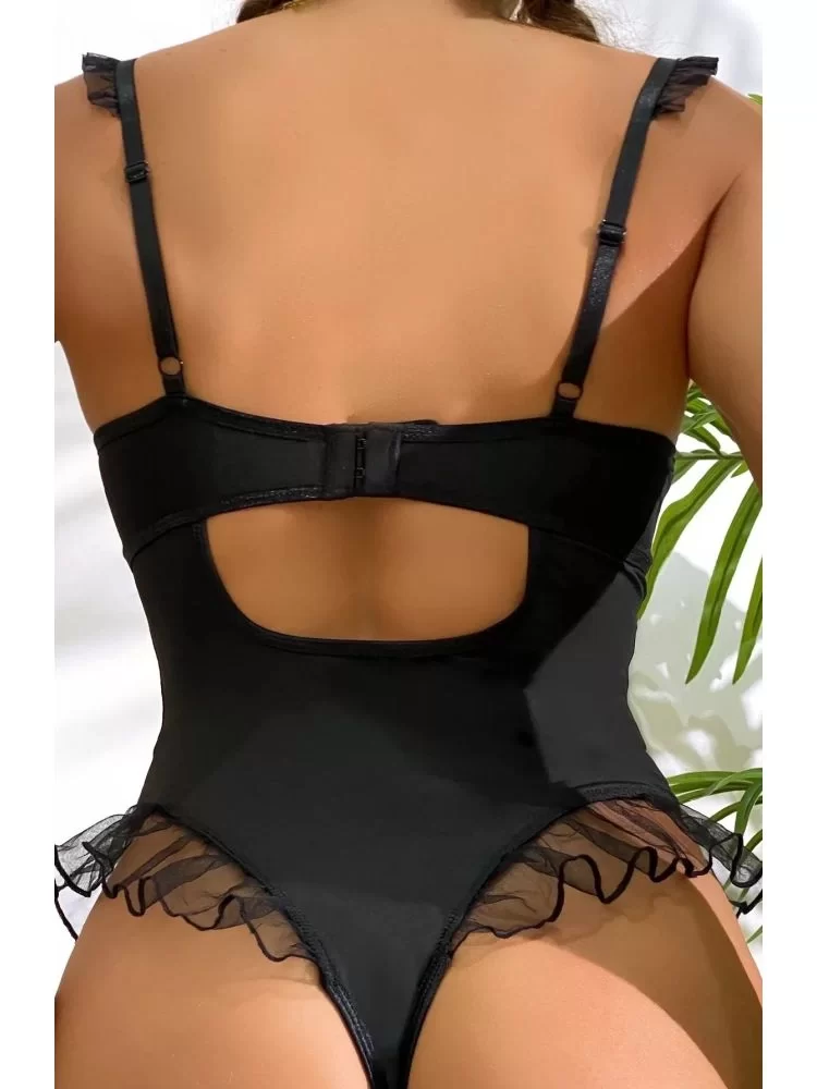 For Dreams 8417 Fantazi Tül Detaylı Bodysuit