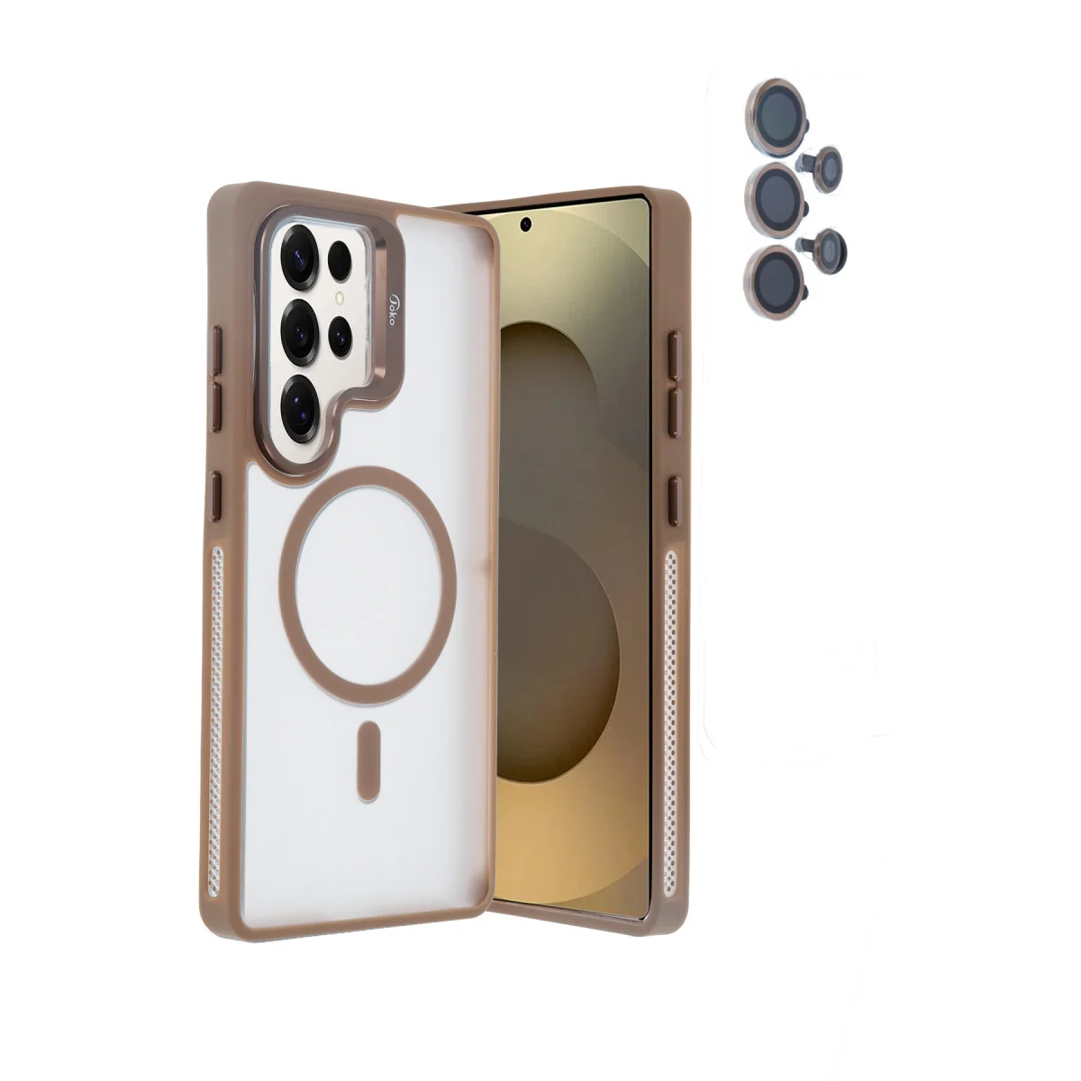 Galaxy S25 Ultra Flet Lens Magsafe Kapak - Gold