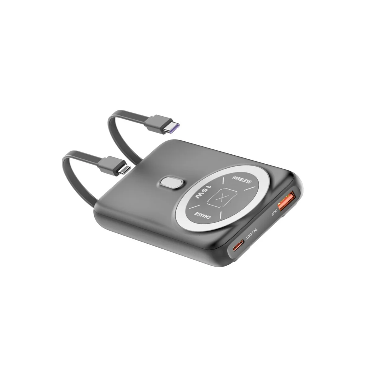 J39 10.000 mAh 20W PD Dahili Kablolu Magsafe Powerbank - Siyah