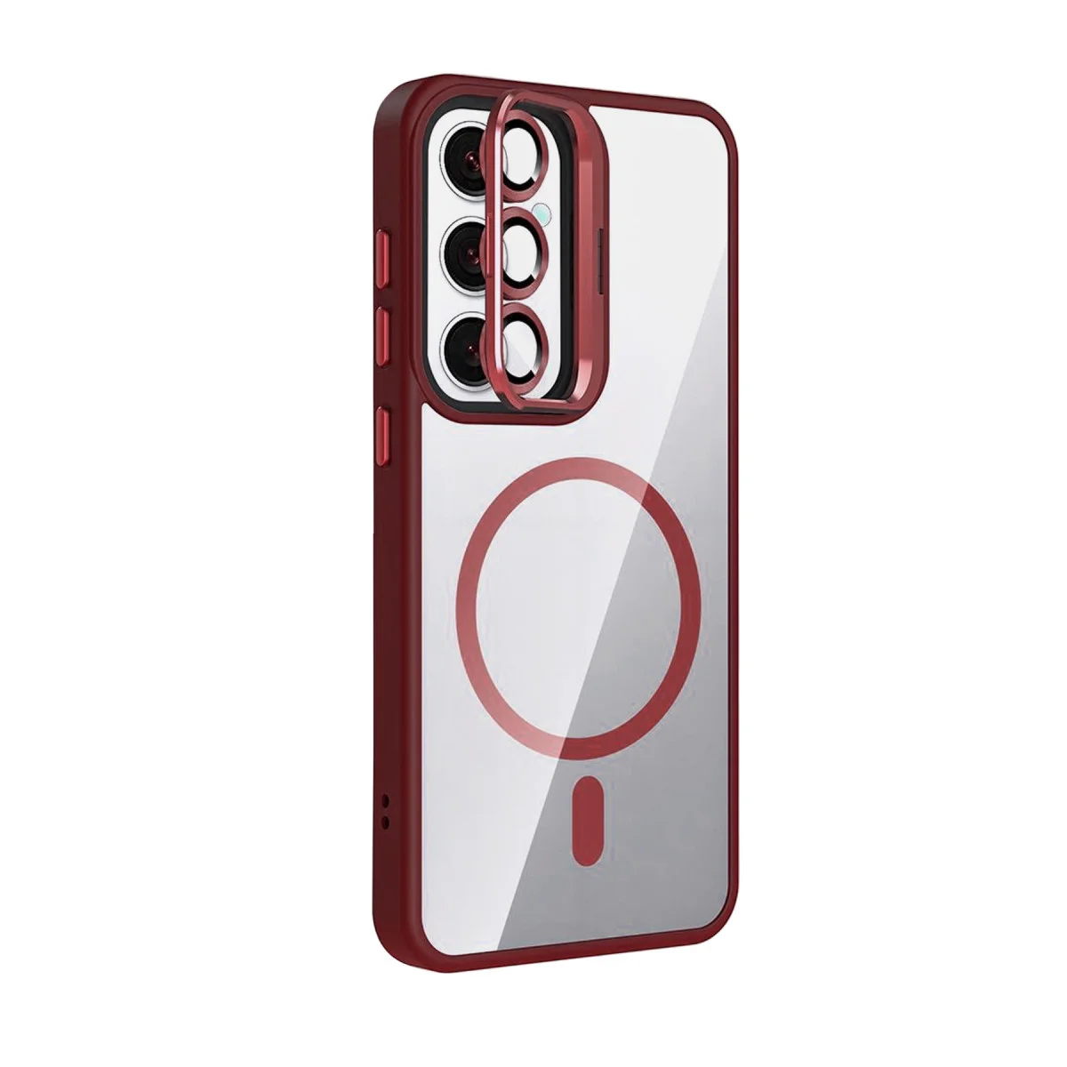 Galaxy S25 FE Remim Lensli Magsafe Standlı Kapak - Bordo