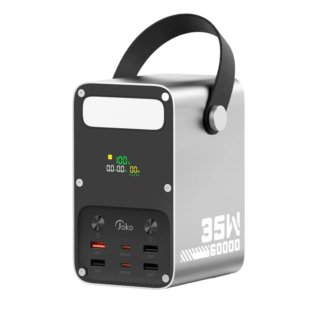 J51 60.000 mAh Dijital Sarj Göstergeli Led Işıklı 35W PD Powerbank - Gümüş