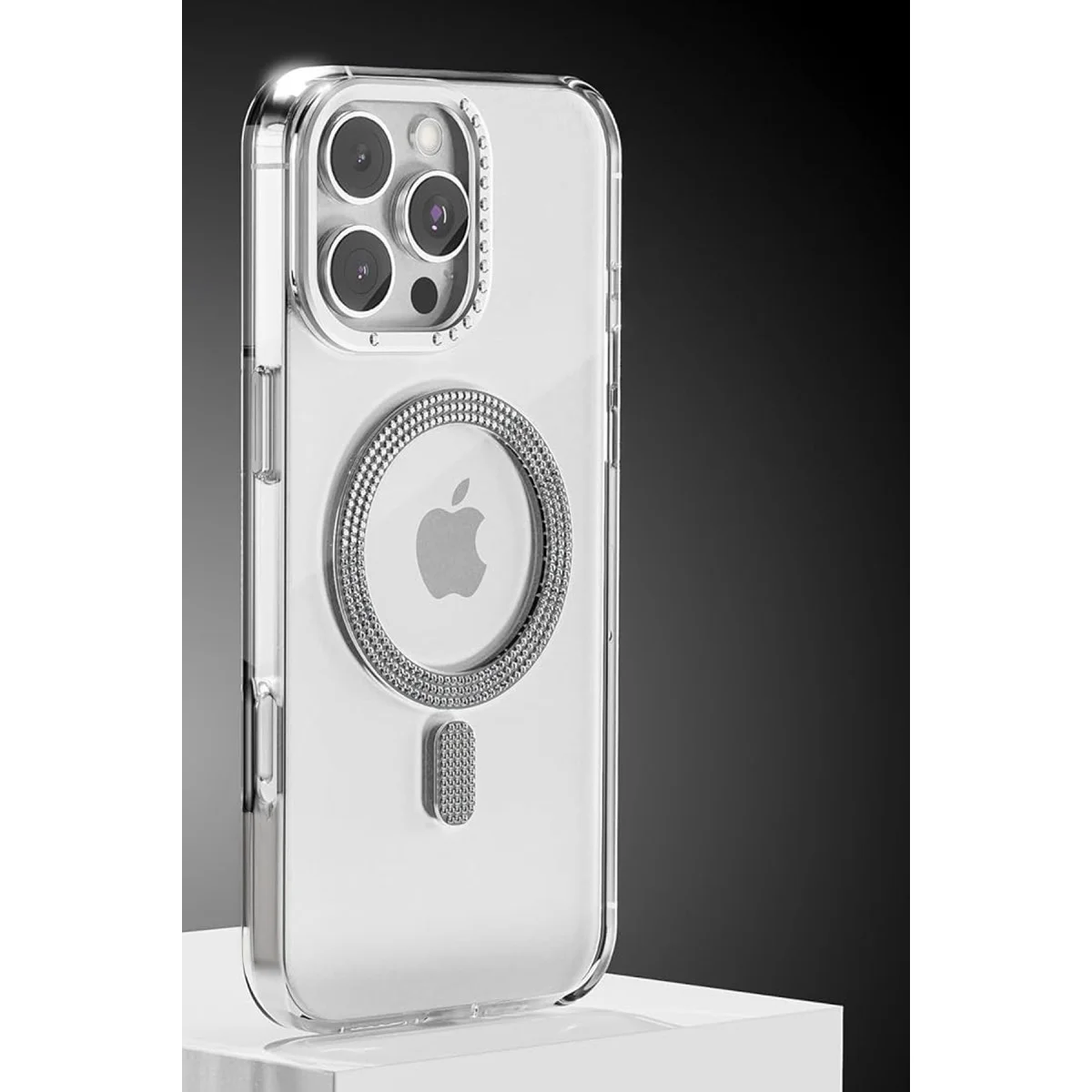 iPhone 16 Pro Max Tash Diamond Magsafe Kapak - Beyaz