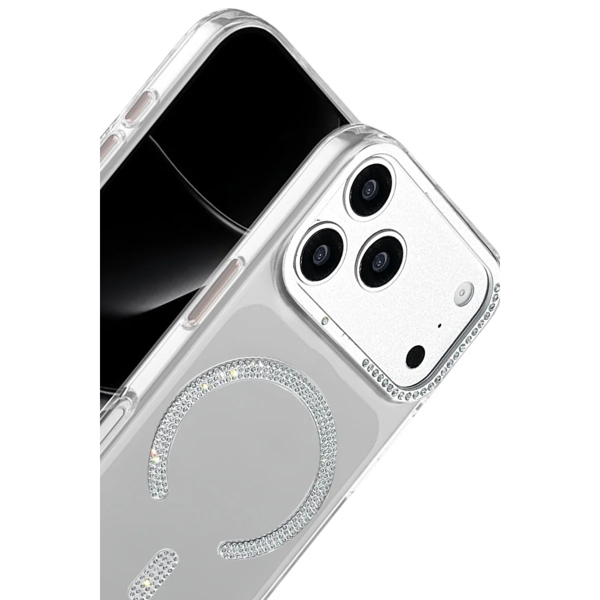 iPhone 17 Pro Max Tash Diamond Magsafe Kapak - Beyaz