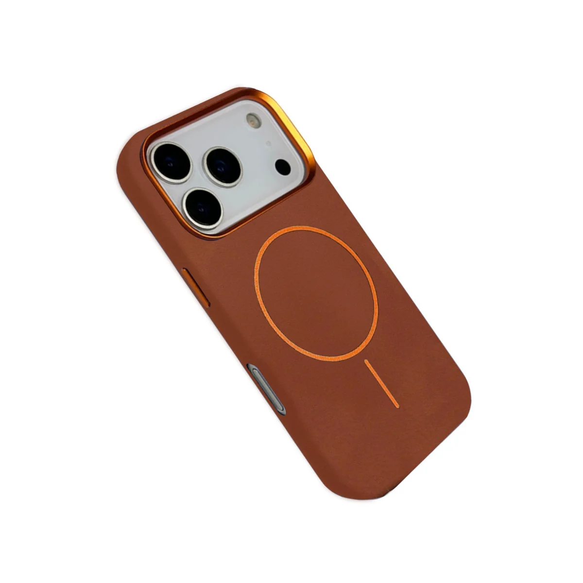 iPhone 17 Pro Luno Deri Magsafe Kapak - Kahverengi