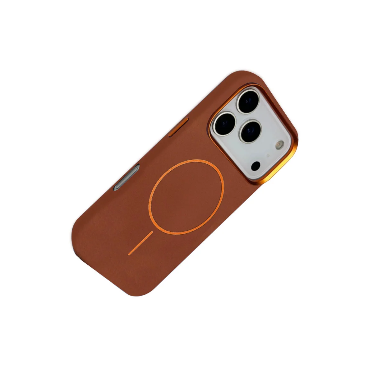 iPhone 17 Pro Max Luno Deri Magsafe Kapak - Kahverengi