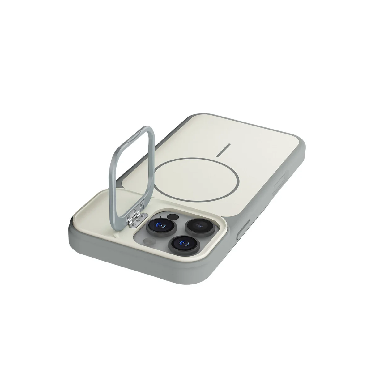 iPhone 16 Pro Max Pale Magsafe Standlı Kapak - Beyaz