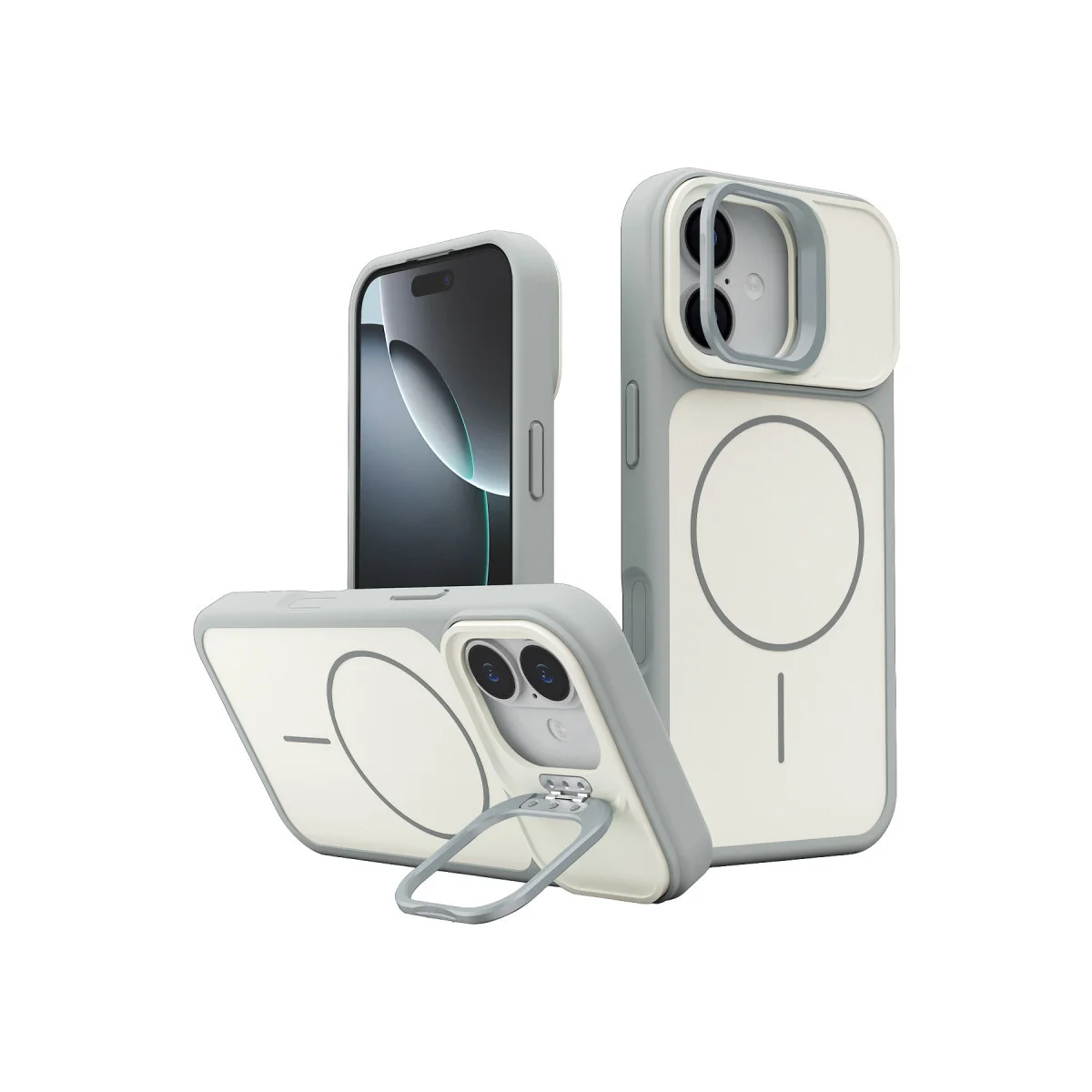 iPhone 17 Pale Magsafe Standlı Kapak - Beyaz