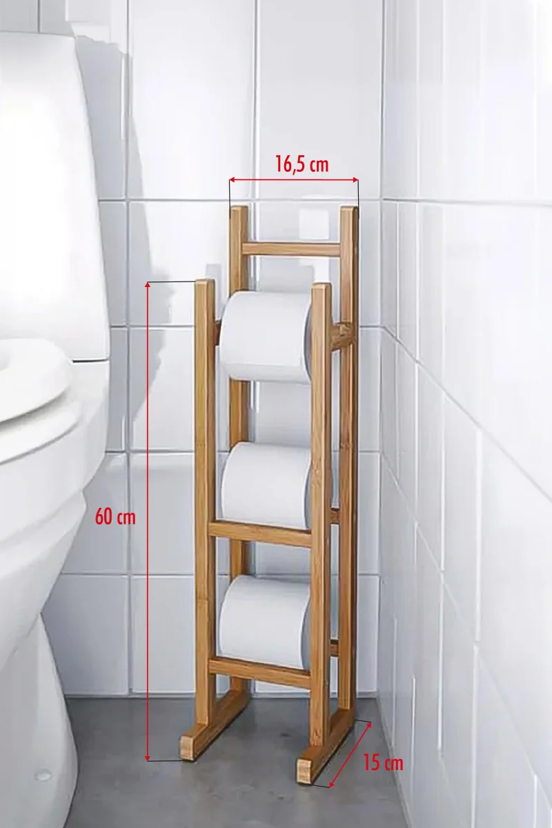 Doğal Bambu Yedekli Wc Kağıtlık