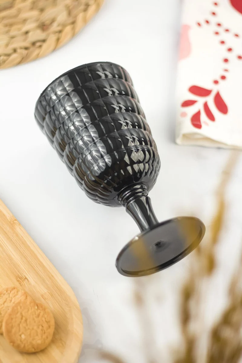 Allegra Siyah Kadeh Bardak - 450 ml Tekli Akrilik Malzeme - Cam Değildir Kırılmaya Dayanıklı