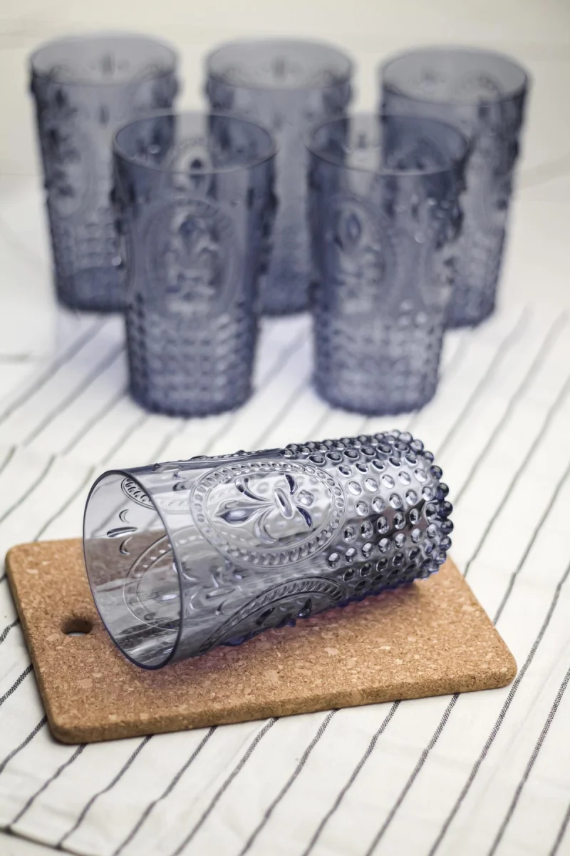 Akrilik Buz Mavisi Tekli Uzun Bardak & Su Meşrubat Bardağı 750 ml ( Büyük Boy & Cam Değildir )