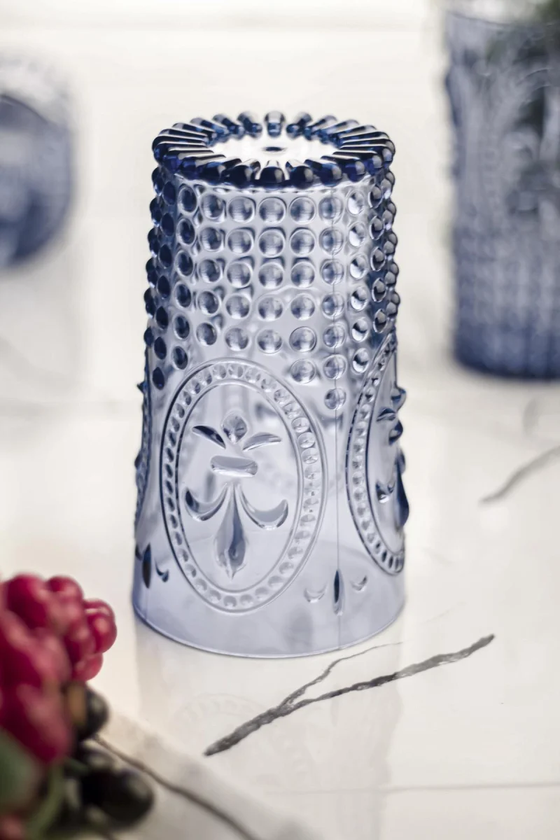 Akrilik Buz Mavisi 6'lı Uzun Bardak & Su Meşrubat Bardağı 750 ml ( Büyük Boy & Cam Değildir )
