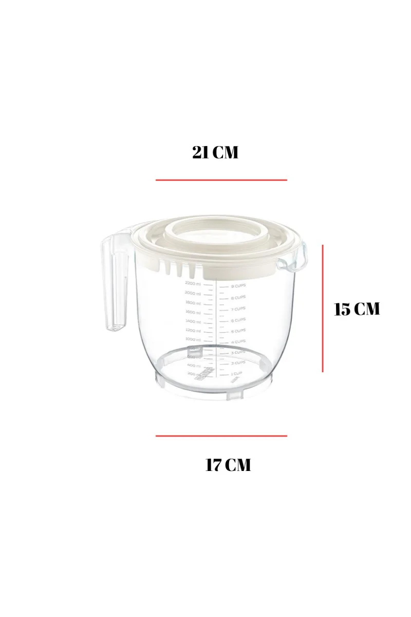2200 Ml Mikser Kabı Yeşil & Ölçü Kabı & Saklama Kabı-DNY0027