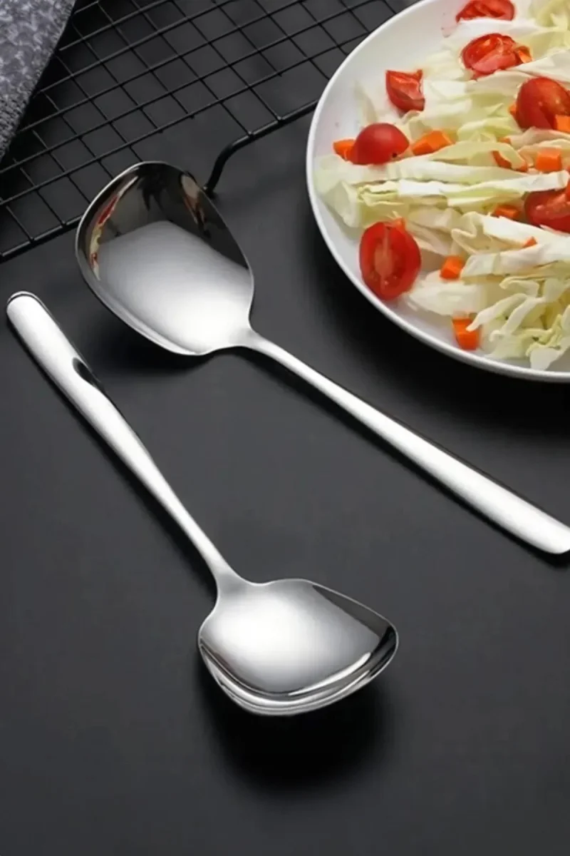 Paslanmaz Çelik Mini Servis Kaşığı 20 cm Salata Tatlı Yemek Servis Kaşığı
