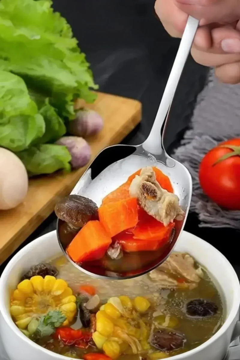 Paslanmaz Çelik Mini Servis Kaşığı 20 cm Salata Tatlı Yemek Servis Kaşığı