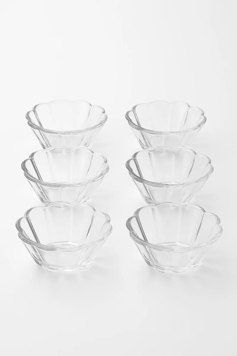 6’lı Cam Desenli Kase Seti 125 ml