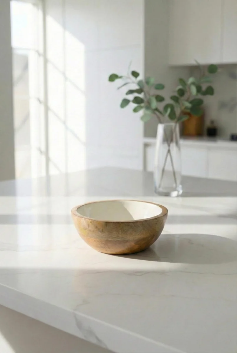 Mango Agacı Sunum Servis Kasesi & Dekoratif Kase 20 Cm Krem